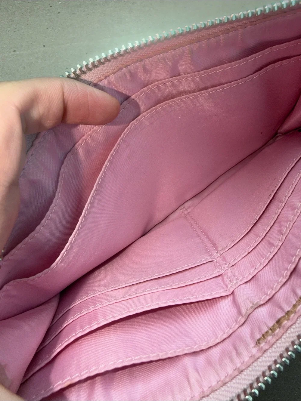 Coach Pink Accent Canvas Wristlet Wallet